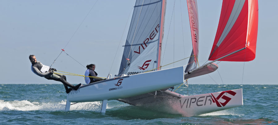 goodall design viper f16 performance catamaran race spec